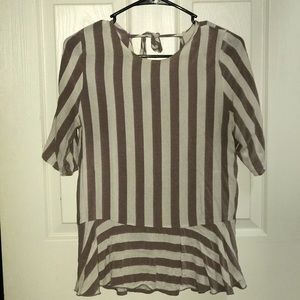 Boutique striped off white and mauve shirt.